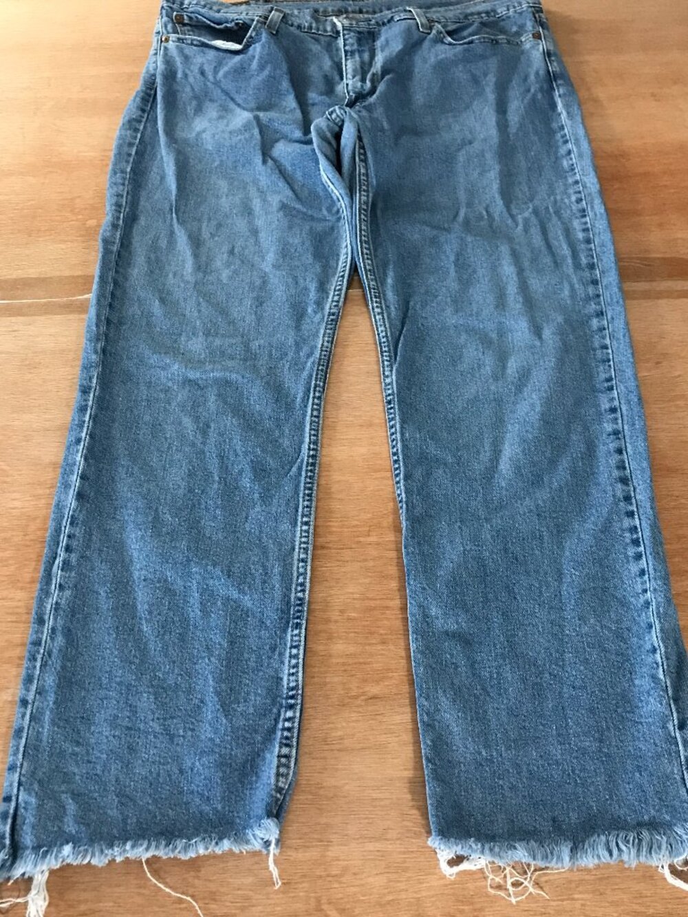Levi's 511 Slim Fit Jeans Men 38x28 Blue Mid Rise Raw Hem Medium Wash Stretch